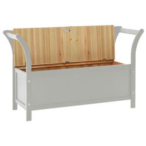 BANC en bois GRIS, avec coffre de rangement intégré