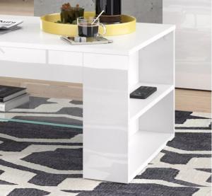 TABLE basse, 100 x 60 cm, blanche, modèle LIVIO