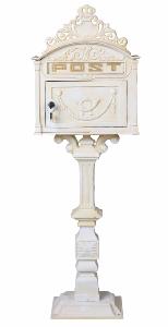 Boîte aux lettres, Antique BLANCHE, en fonte véritable