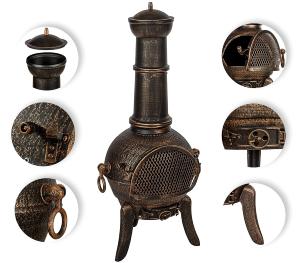 CHEMINEE d'extérieur en fonte, coloris antique bronze