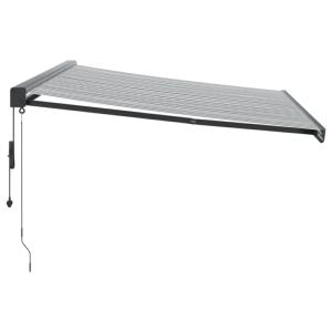 STORE BANNE coffre intégral 4.5 x 3 M motorisé, anthracite, gris/blanc