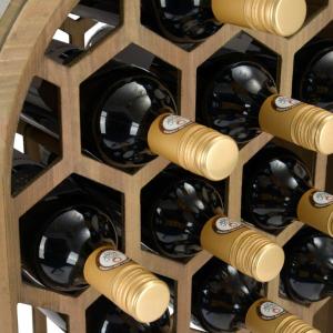 CASIER à vin, bois massif rustique, 27 bouteilles