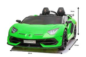 VOITURE électrique enfant, Lamborghini Aventador, 2 places, verte