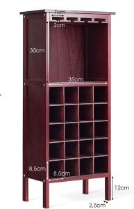 MEUBLE rangement bouteilles, bois massif noir