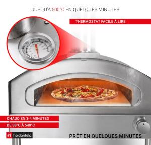 FOUR à pizzas, à gaz, type pro INOX,  intérieur ou extérieur