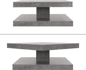 TABLE basse, pivotante, 80 cm, blanc ou gris béton, modèle SAMSON