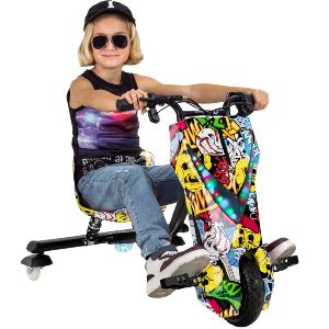 TROTTINETTE DRIFT électrique LEDS, pour enfant, coloris graffitis