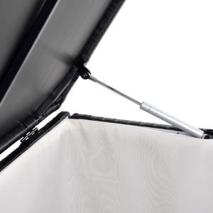 COFFRE géant en résine tressée/alu, 760 litres, gris