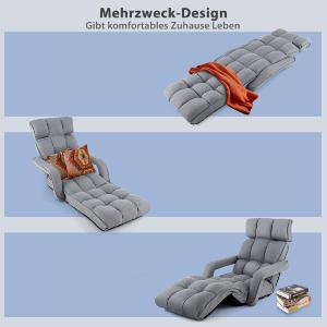 CHAISE LONGUE, multi positions, pliable, grise