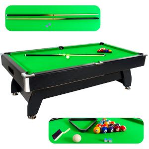 BILLARD PRO 8 Ft, 245 cm, Bois noir, tapis vert