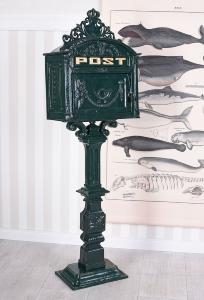 Boîte aux lettres, Antique VERT, en fonte véritable
