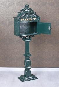 Boîte aux lettres, Antique VERT, en fonte véritable