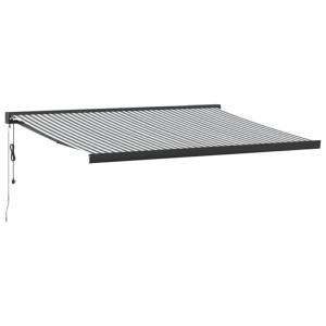 STORE BANNE coffre intégral 5 x 3 M motorisé, anthracite, Gris/blanc