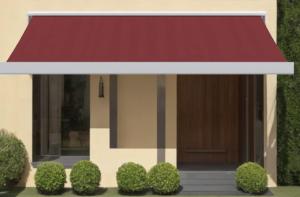 STORE BANNE coffre intégral 4 x 3 M motorisé, toile bordeaux