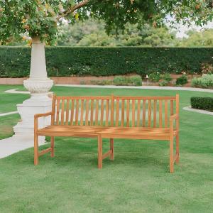 Banc de jardin 180 cm, teck massif