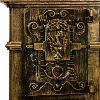 Boîte aux lettres colonne, Antique, fonte d'aluminium, or