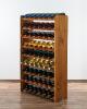 CASIER A VIN, BOIS massif verni,  63 bouteilles
