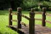 PONT de jardin en bois massif, coloris brun
