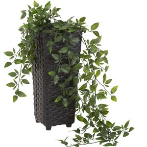 SALON jardin aluminium et résine tressée noir (4 pièces)