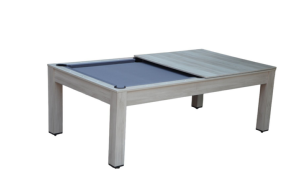 Table BILLARD/ping-pong, XXL 226 cm, grise, avec plateau salle à manger.
