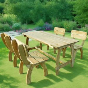 TABLE jardin, avec 4 chaises, type pique-nique, bois massif