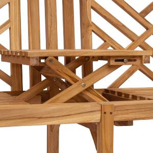 Banc de jardin 150 cm, avec tablette, en teck massif