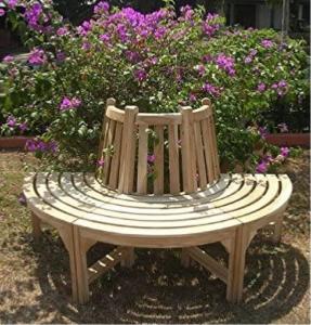 BANC de jardin tour d'arbre en teck, diamètre 180 cm