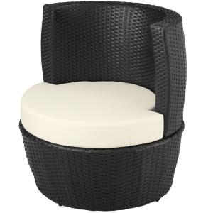 SALON jardin aluminium et résine tressée noir (4 pièces)