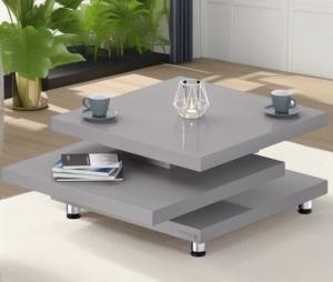 TABLE basse pivotante carrée grise, 75 cm, modèle FUSION