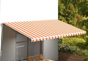 Toile rechange store banne 6 x 3 m, jaune/orange