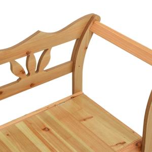 BANC en bois naturel, avec coffre de rangement intégré