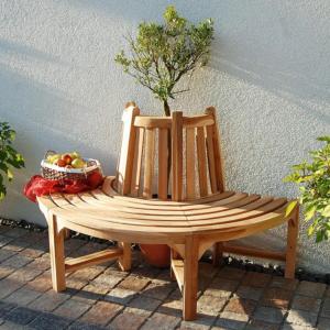 BANC de jardin tour d'arbre en teck, diamètre 180 cm