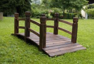 PONT de jardin en bois massif, coloris brun