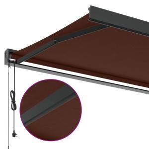 STORE BANNE coffre intégral 5 x 3 M motorisé, anthracite, marron