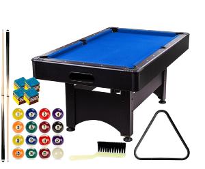 BILLARD type PRO 6 Ft, Noir, 3 coloris de tapis