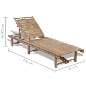 CHAISE longue, transat en bambou