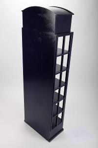 MEUBLE rangement design "Anglais" bois massif, look rétro, bleu, 150 cm