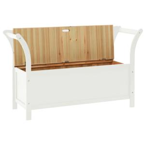 BANC en bois BLANC, avec coffre de rangement intégré