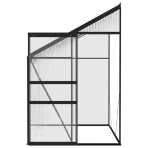 Serre de jardin 2,4 m² adossable en polycarbonate et aluminium noir