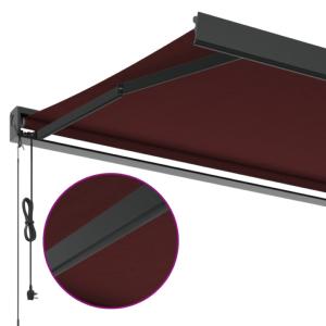 STORE BANNE intégral 350 x 250 cm, électrique, anthracite et bordeaux