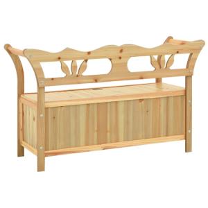 BANC en bois naturel, avec coffre de rangement intégré