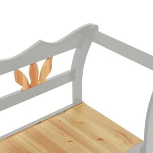 BANC en bois GRIS, avec coffre de rangement intégré