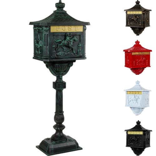 Boîte aux lettres, Antique, en fonte d'aluminium, vert