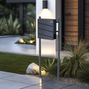 Boîte aux lettres sur pieds anthracite, modèle LUNA