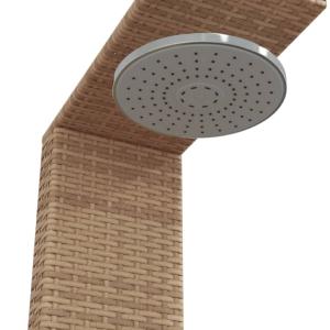 DOUCHE de jardin avec tour de protection, résine tressée beige