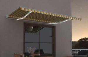 STORE BANNE 450 x 300 cm, électrique, détecteur de vent, LED