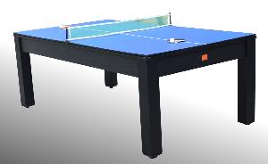 Table BILLARD/ping-pong, noir, avec plateau salle à manger, 215 cm