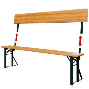 TABLE avec banc en bois pliante, style brasserie, 180 cm