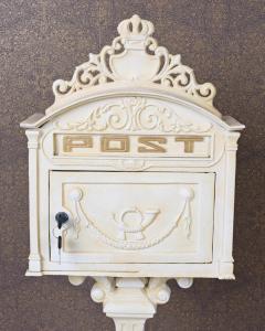 Boîte aux lettres, Antique BLANCHE, en fonte véritable