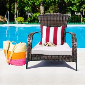 FAUTEUIL d'extérieur, grand confort, résine tressée marron